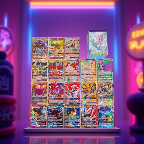 Neue klassische Taschenkarten, 100 Stück, GX Vmax Ex-Serie, bunt, glänzende Spielsammlung, Koraidon, Miraidon, Kampfkarte, Geburtstagsgeschenke