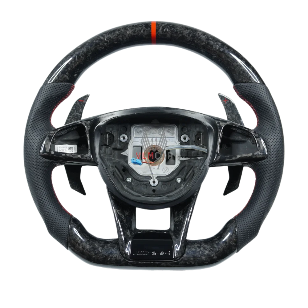 Carbon Fiber Steering Wheel for Mercedes C63 AMG W205 2015-2021 AMG GT Style Sport Design Alcantara Leather Grip Paddle Shifters