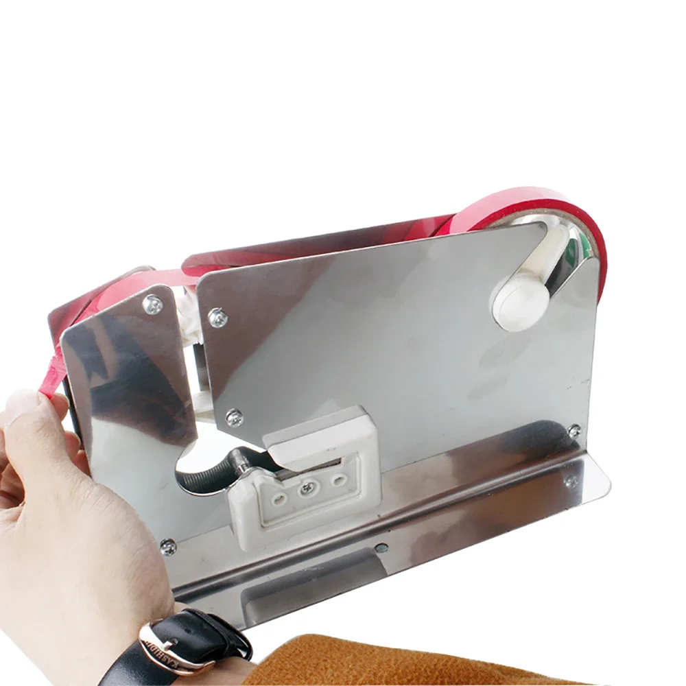 Stainless Steel Tape Cutter Dispenser Supermarket Plastic Bag Sealing Machine Food Packing Sealer Mini Fruit Stapler Packer