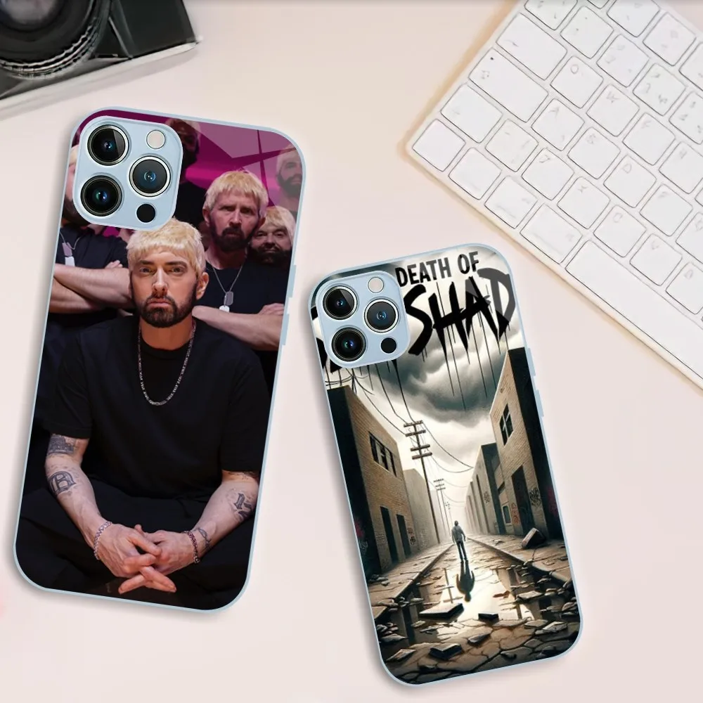 Rapper Eminem The Death of Slim Shady Phone Case For iphone Tempered Glass 11 14 12 13 Mini Pro Plus X XS MAX XR Cover