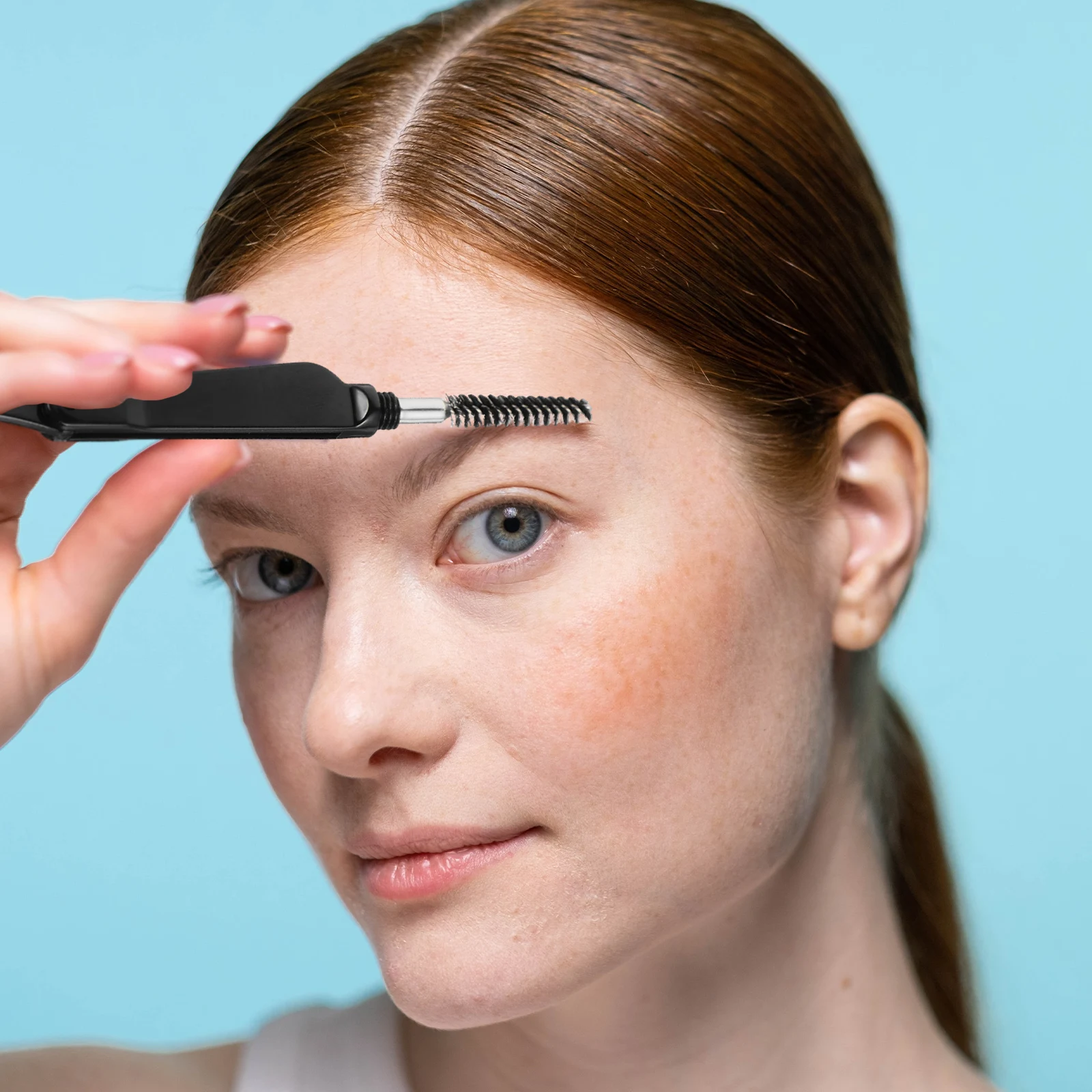 

6Pcs Dual Ended Eyelash Brush Eyebrow Shaper with Precision Angle for Organized Daily Makeup Routine Black Foldable Eyebrow