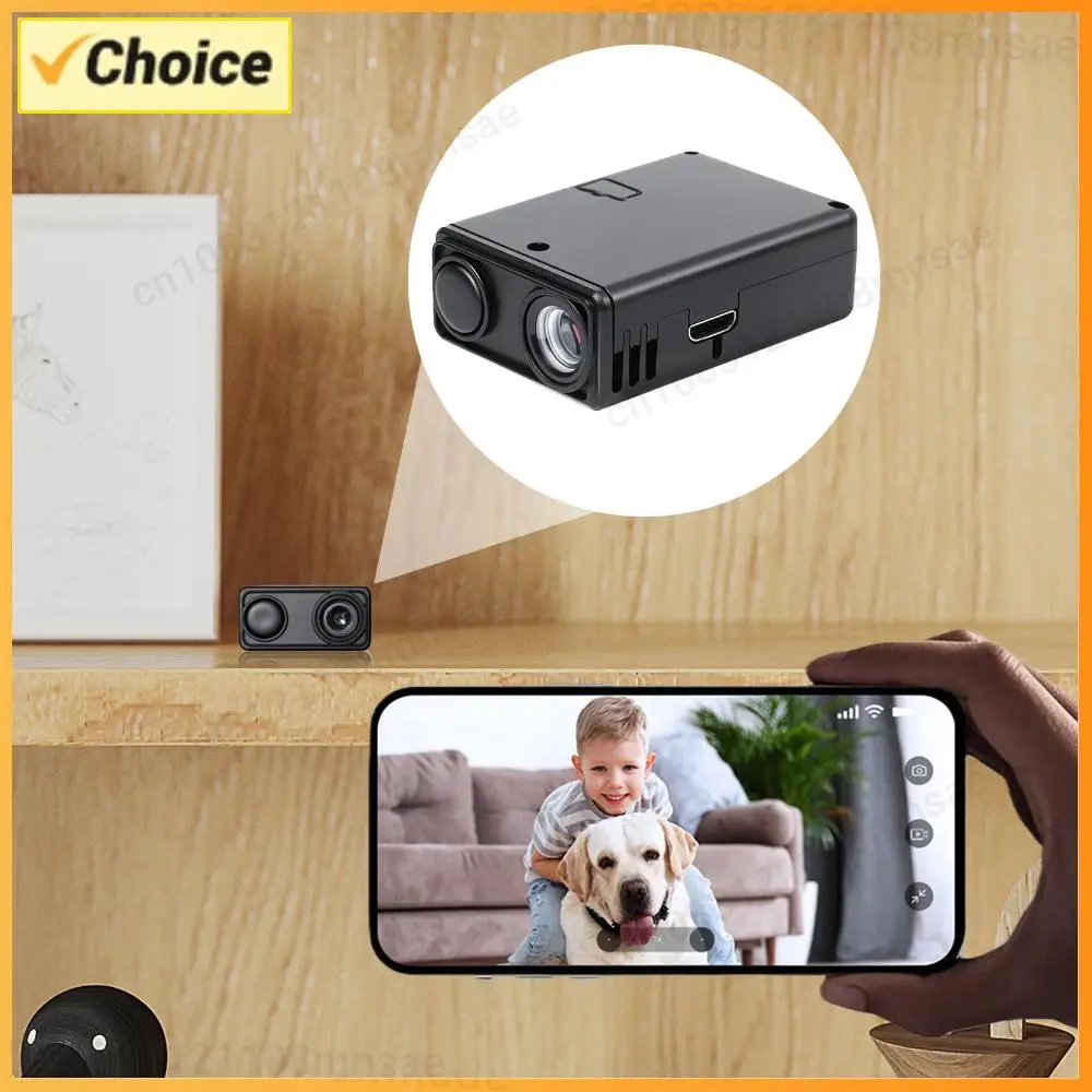 

4K WiFi Small Monitor Video Camera w/Motion Detection Mini Surveillance Camera Remote App Control for Home Office Security No TF