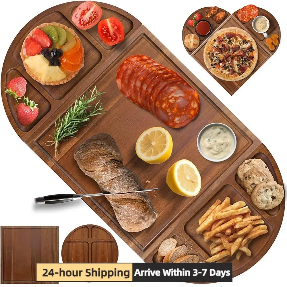 

Магнитная сервировочная доска для закусок 3-в-1 из акации, поднос для сыра, для пикника на открытом воздухе, для новоселья, свадьбы, юбилея