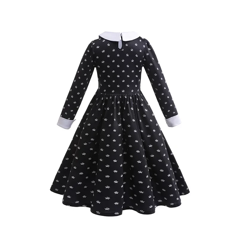 Wednesday Adams Dress Kids Princess Black Wednesday Dance Dress Girl Role Play Wednesday Costume Family Halloween Disguise