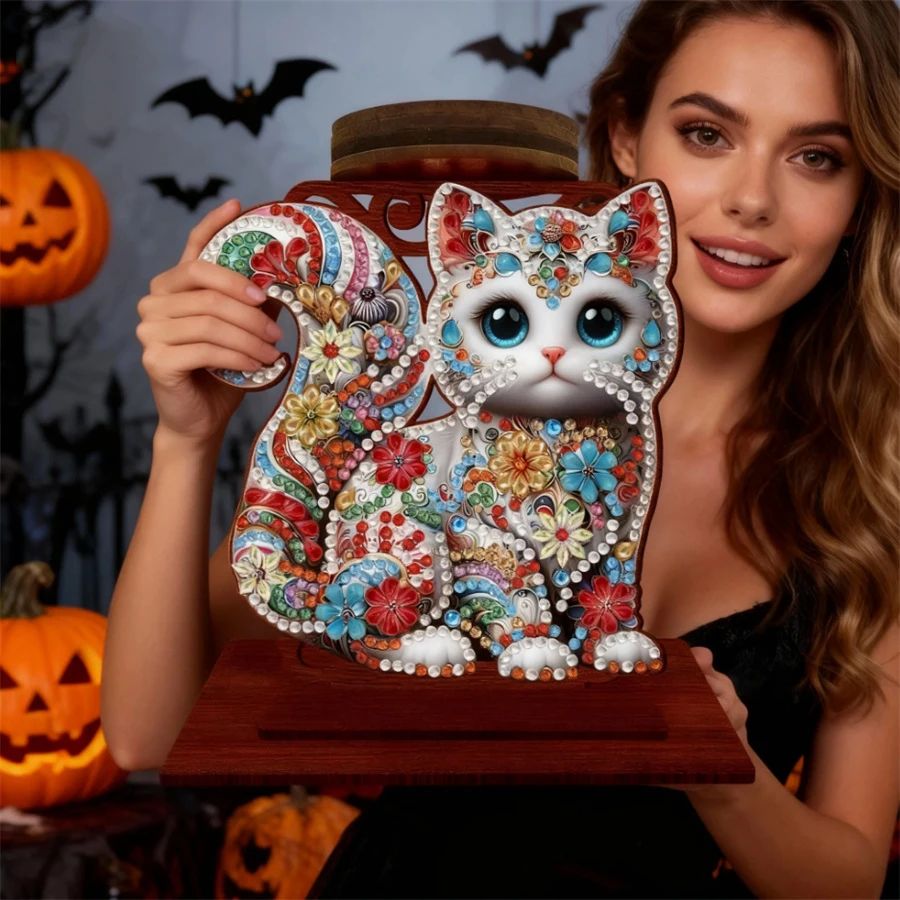 

Animal Rhinestone Drawing Candlestick Decor Diamond Painting Candle Holder Diamond Art Aromatherapy Candle Holder for Home Decor