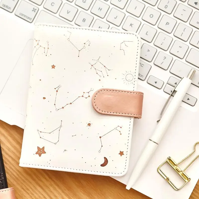 Starry Star Moon PU Leather Notebook Hardcover Paper Journal Diary Planner Notepad Stationary