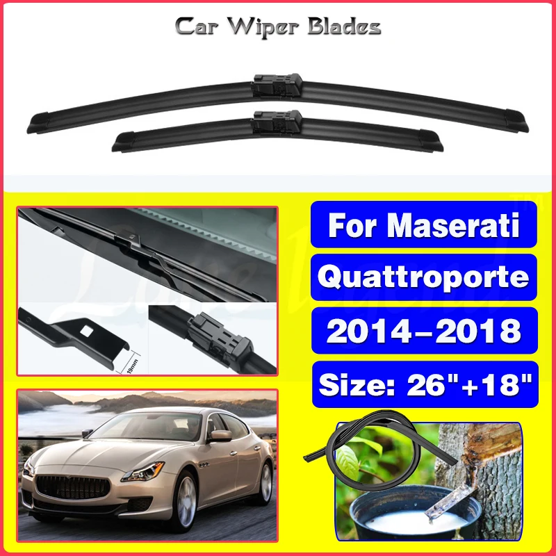 

Wiper LHD Front Wiper Blades For Maserati Quattroporte 2014 2015 2016 2017 2018 Windshield Windscreen Window Rain Brush 26"+18"