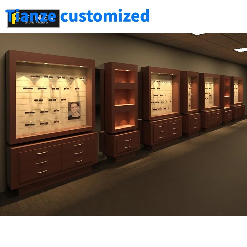 

（customized）Factory Bespoke Wooden Sunglasses Display Cabinet Eyewear Showroom Design