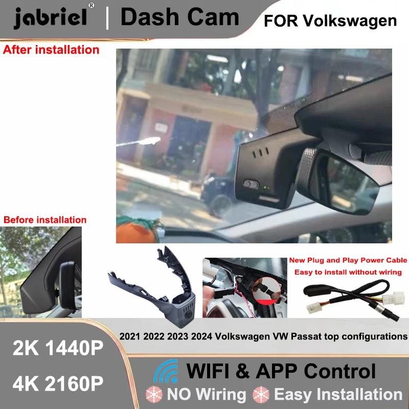 

Dash Cam Camera DVR 4K Wifi Plug and Play Video Recorder For 2021 2022 2023 2024 Volkswagen VW Passat top configurations Car DVR