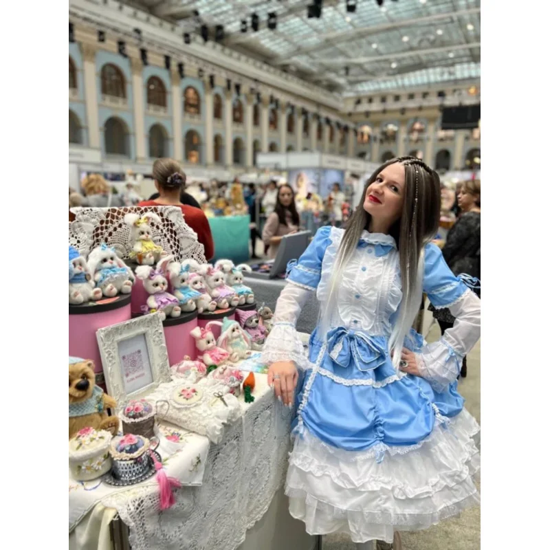 Robe tablier en dentelle de coton Lolita pour femmes, costume de femme de chambre d'Halloween, tenue gothique Anime, jolie princesse Sweet Op pour filles, RZ9980