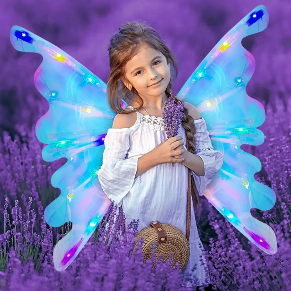 

Pet Electric Butterfly Wings Glowing Princess Fairy Wings with Music for Girls Light-up Angel Wings Costume for Cosplay