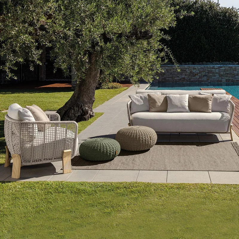 

Outdoor leisure villa leisure combination rattan chair balcony coffee table outdoor