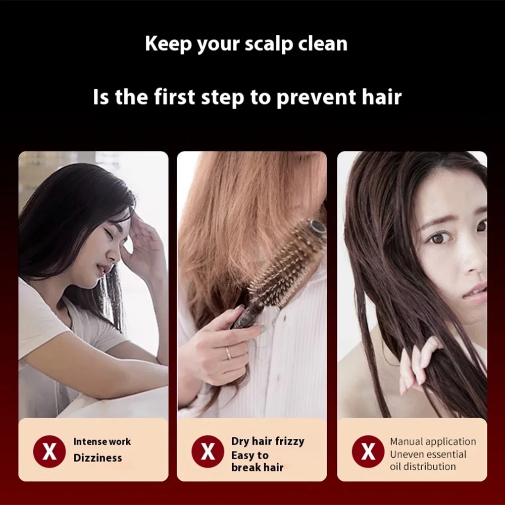 3 Modes Electric Massage Comb Portable Red Light Laser Comb for Hair Follicle Hair Follicles On The Head Essence Oil Applicator