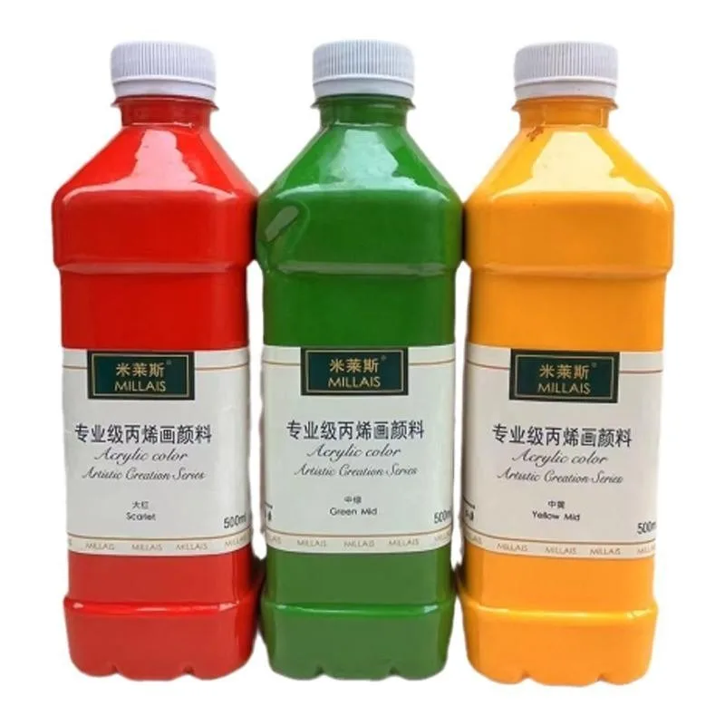 500ml Acrylic Paint Liquid Airbrush Colorant Waterproof and Sunlight Resistant Wall Painting Wigwam White Gold Color