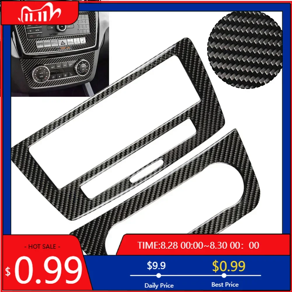 

Наклейки для интерьера, углеродное волокно, украшение на центральную консоль автомобиля, CD-панель для Mercedes-Benz GLE W166 GLS X166 2015-2019, салон автомобиля