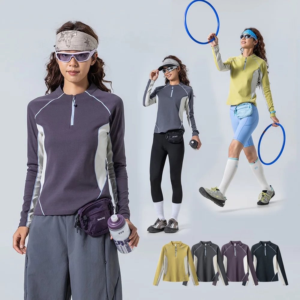 Women Cycling Hiking Outdoor Long Sleeve Slim Fit Quick Dry Sport T-shirts Fitness Track Tshirt Girl Y2k Streetwear T Shirts
