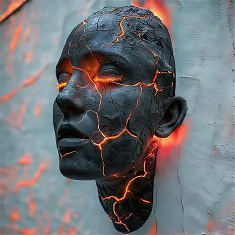

Cracked Soul Wall Lights Shattered Soul Wall Lamps Creative Figurine Luminous Resin Ornaments Sculpture Home Decor