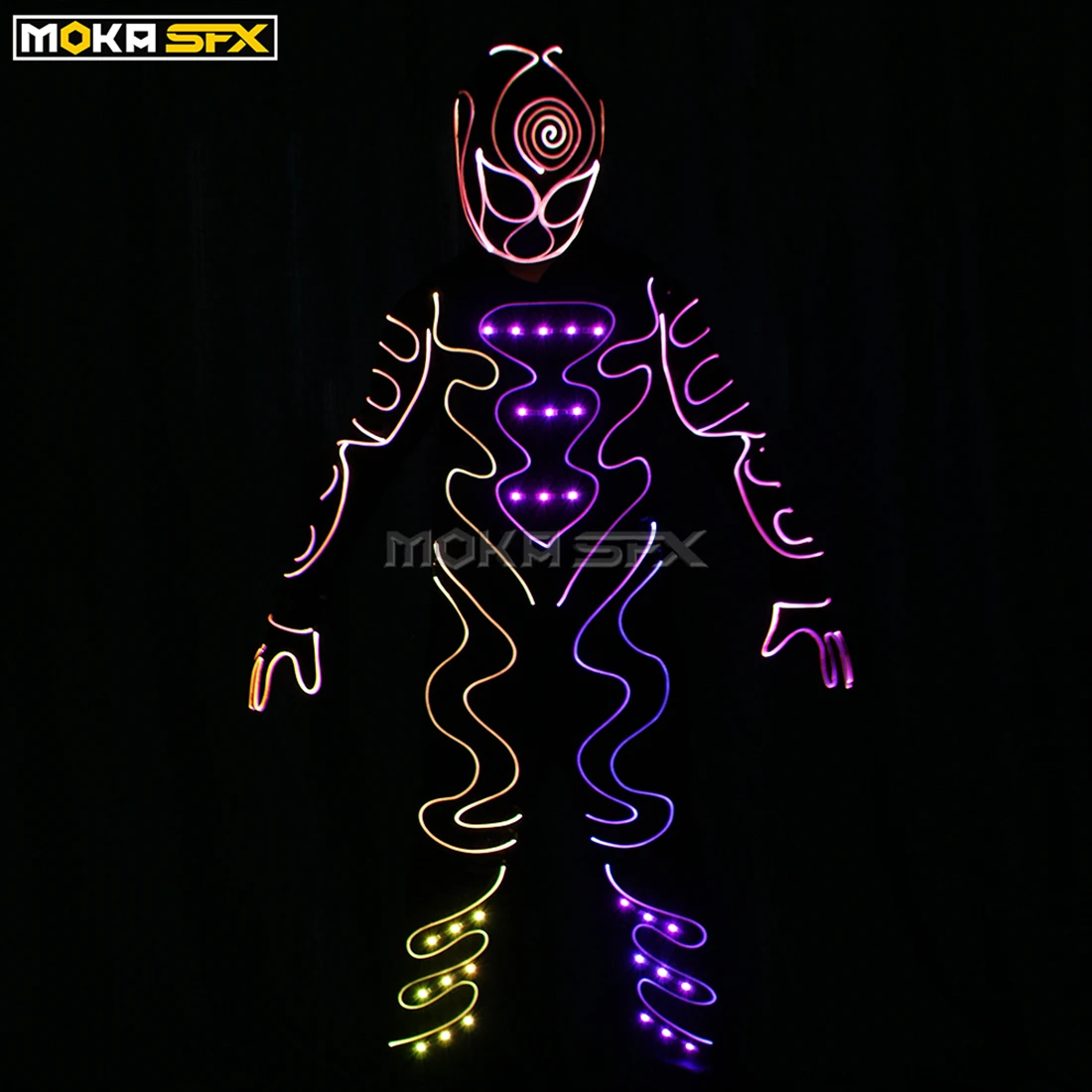 

LED Robot Costume Colorful Light Robot Dance Costumes Full Color Party Disco Wears Ballroom dj Programmable Performance Clothes