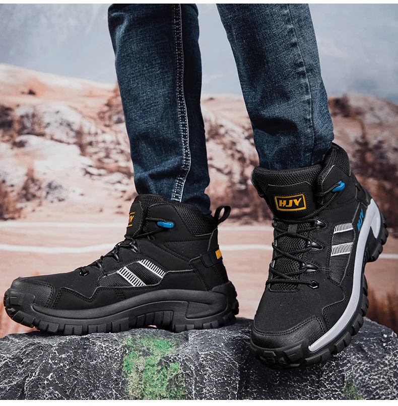 Neue Herren-Taktikstiefel in Übergrößen 39-46, Rutschfeste Outdoor-Wanderschuhe, Verschleißfeste Trekking-Knöchelstiefel – Detail 10