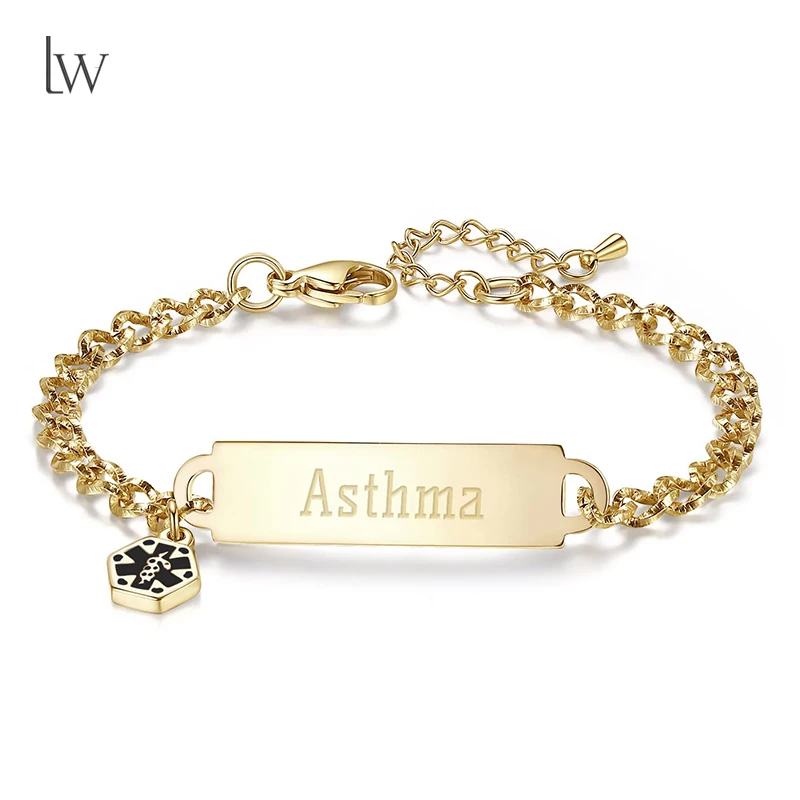 

Персонализированные браслеты с медицинским оповещением для женщин, индивидуальные гравированные браслеты для неотложной медицинской помощи, индивидуальный браслет с идентификатором лекарств