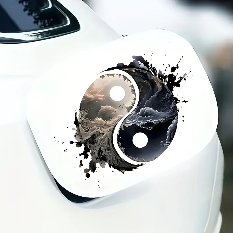 1Pc Yin Yang Cloud Pattern Vinyl Decal, Waterproof Sticker for Car, Laptop, Water Bottle, Motorcycle, Window & Cup