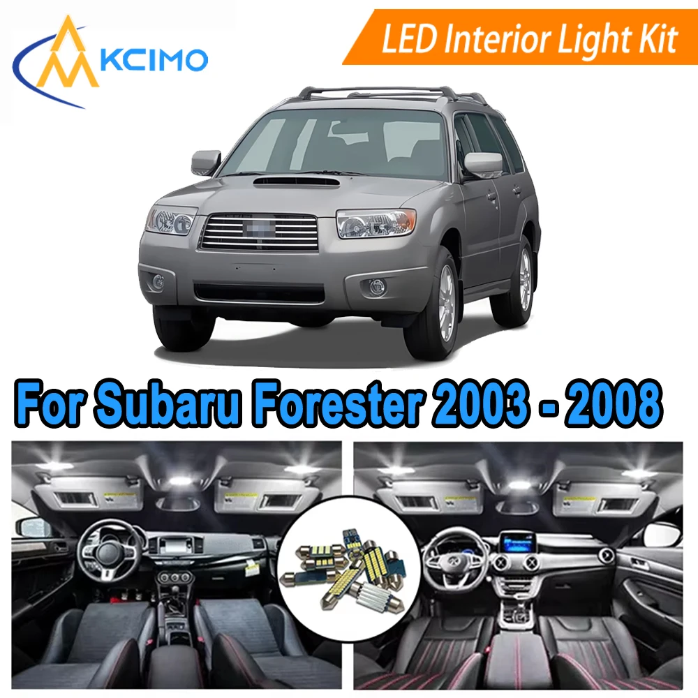 

Interior LED Lights Set For Subaru Forester SG 2003-2008 White/Blue Car Atmosphere Lamp Kit Waterproof Footwell Lighting