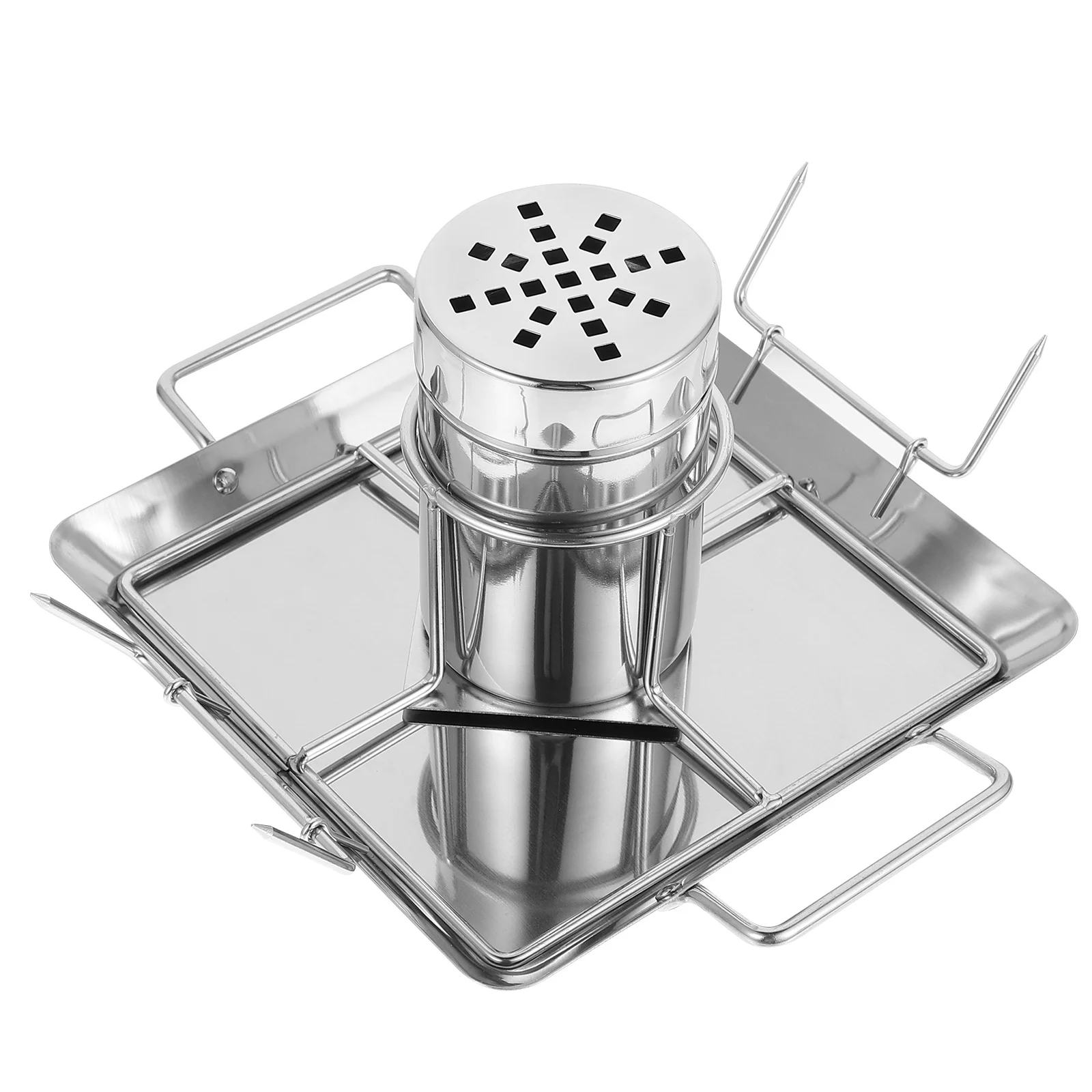 

1 шт., сковорода для обжарки курицы из нержавеющей стали, уличная стойка для кемпинга, барбекю, гриля, прочная жаровня для птицы для индейки, утки, жениха, тепло