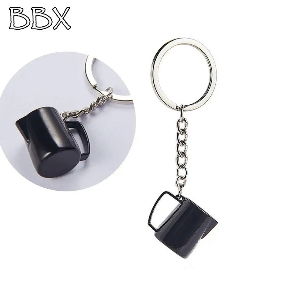 

Badge Hanging Ornament Zinc Alloy Niche Design Moka Pot Bag Pendent Car Key Ring Coffee Pot Key Chain Coffee Series Key Ring