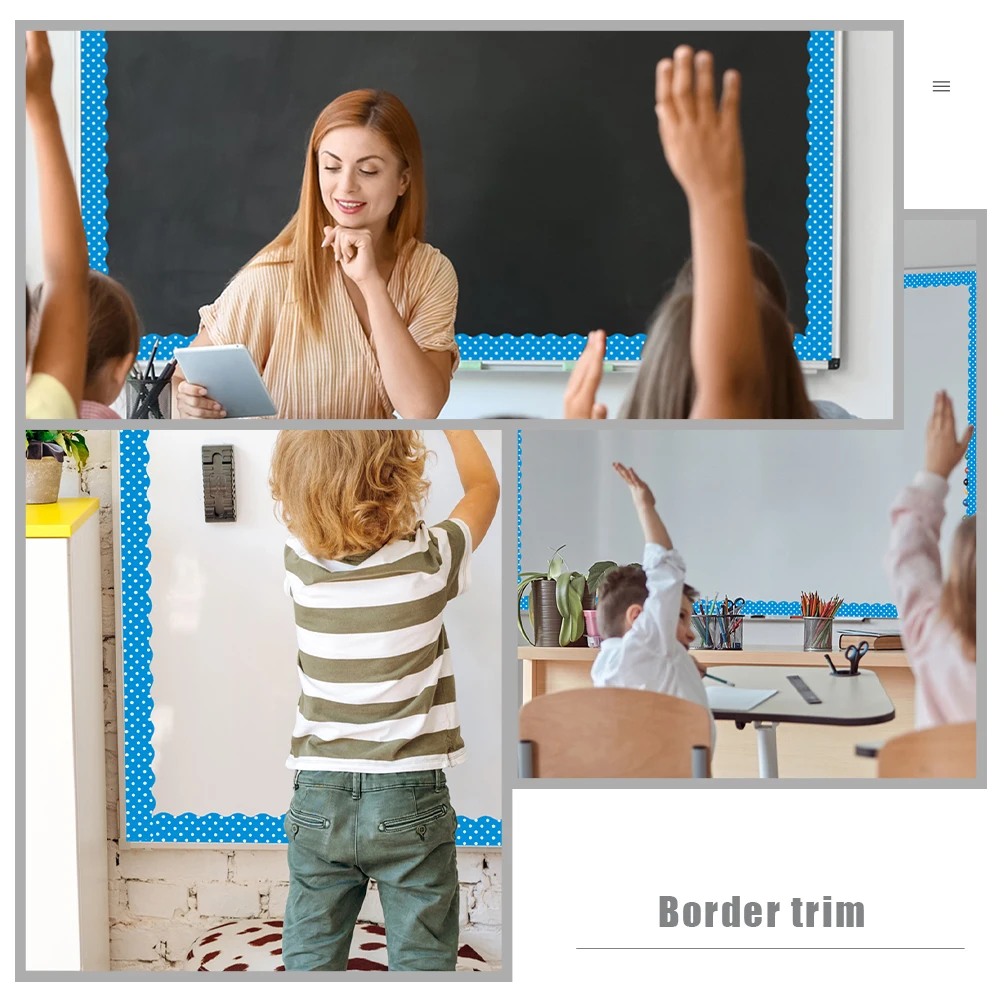 

12 Pcs Whiteboard Stickers Border Trim for Blackboard Magnetic Bulletin Wall Decoration Pvc Borders