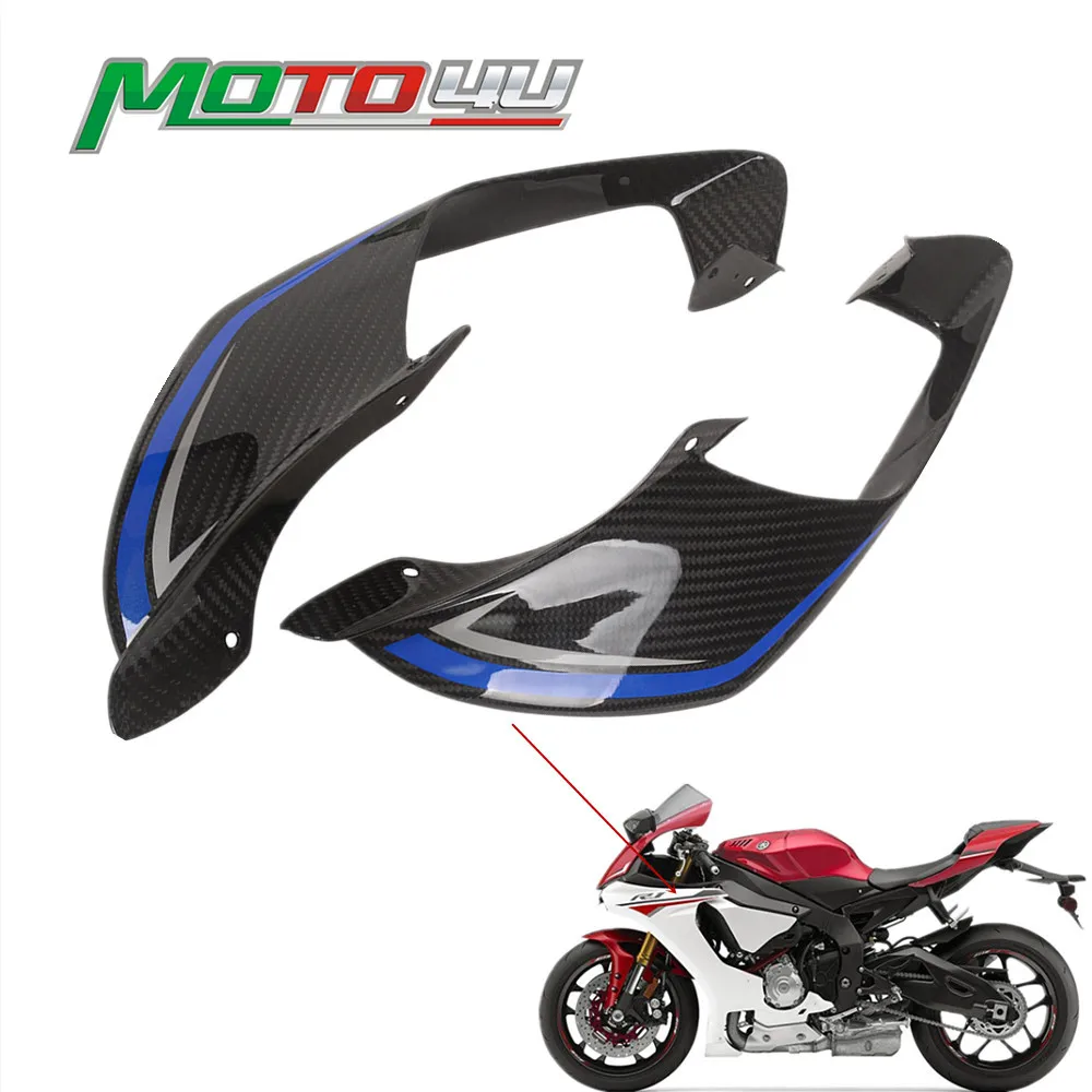 For Yamaha R1 2020-2022 3K Carbon Fixed Wing Winglet YZF-R1 Motorcycle Fairing Housing Aerodynamic 100% two-sided Carbon Fiber