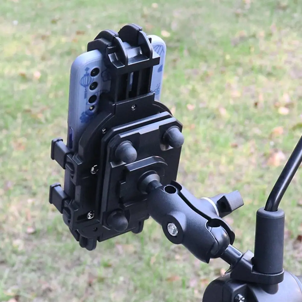 8 Claw Motorcycle Phone Holder Bicycle Handlebar Rearview Mirror Mount For iPhone 17 Samsung Scooter Stand