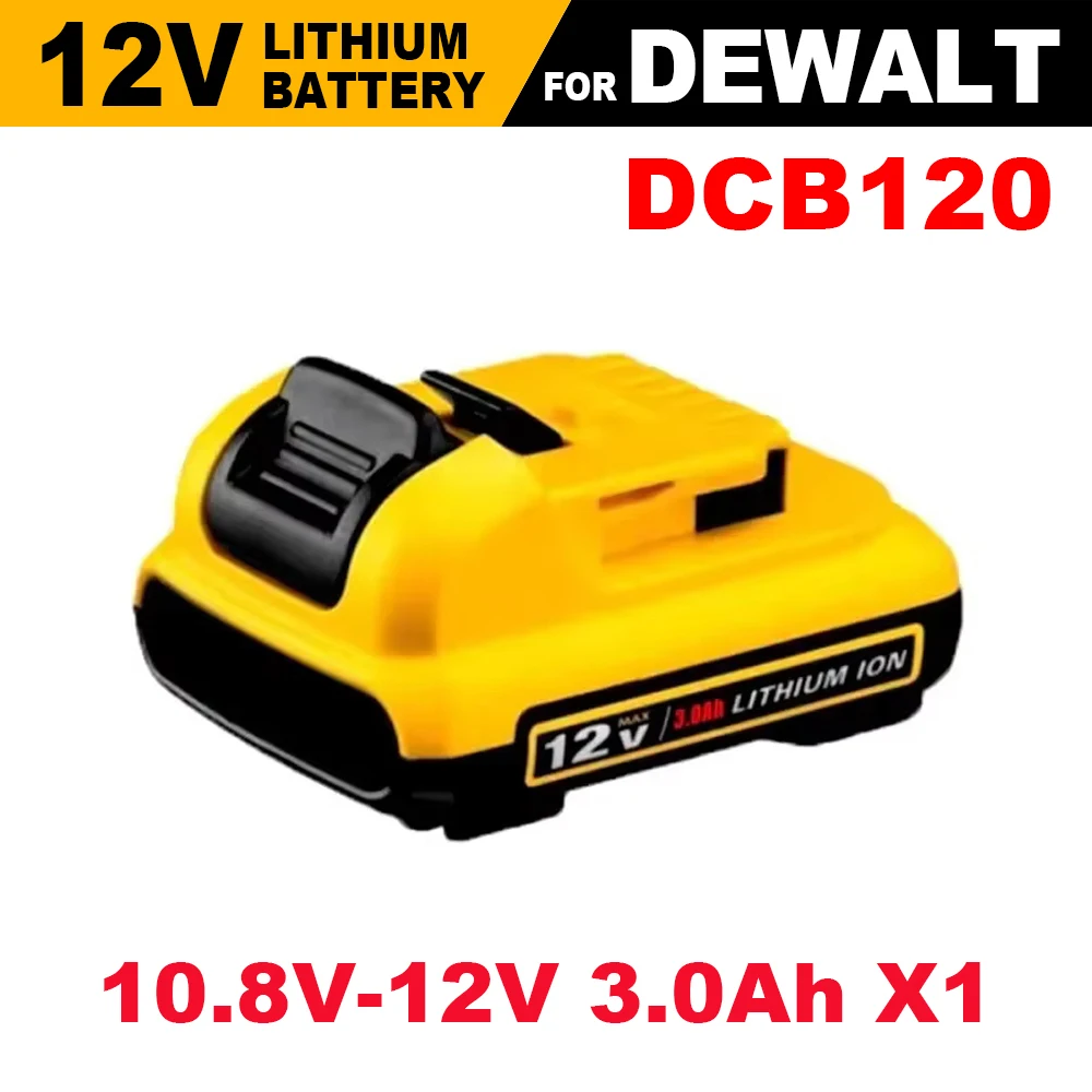 

Cordless/Rechargeable for Dewalt DCB120 Lithium ion Batteries 12V 3.0Ah Battery DCB124 DW089LG DCD701F2 Power Tools/Laser Level