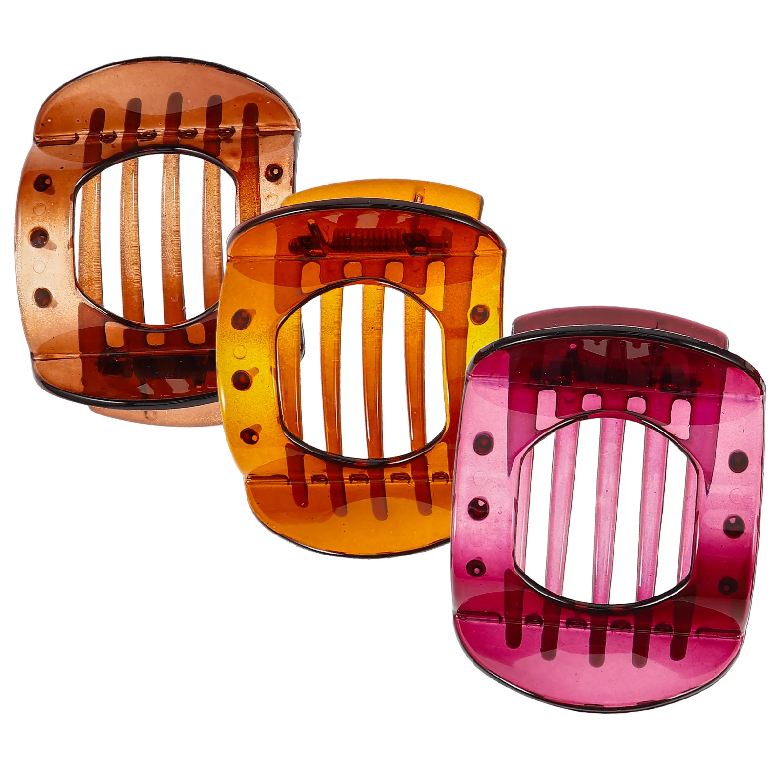 

3pcs Plastic Non-Slip Claw Clips With Inner Teeth For Thick Thin Curly Straight Hair Styling Women Hair Accessories Large Medium