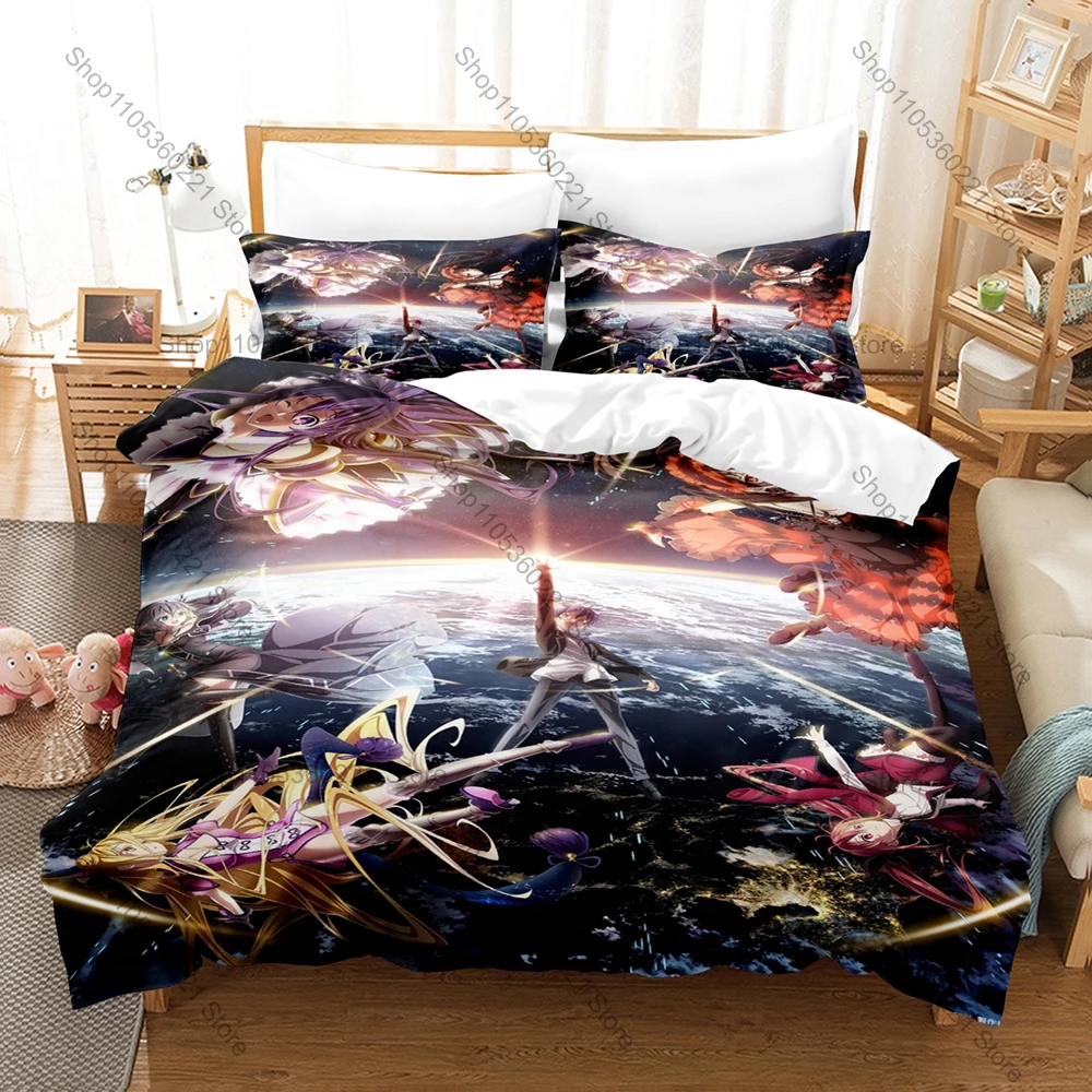Anime Date A Live Bedding Set High Definition Print Soft Bed Linen Tohka Yatogami Kurumi Tokisaki Bed Cover Set for Otaku