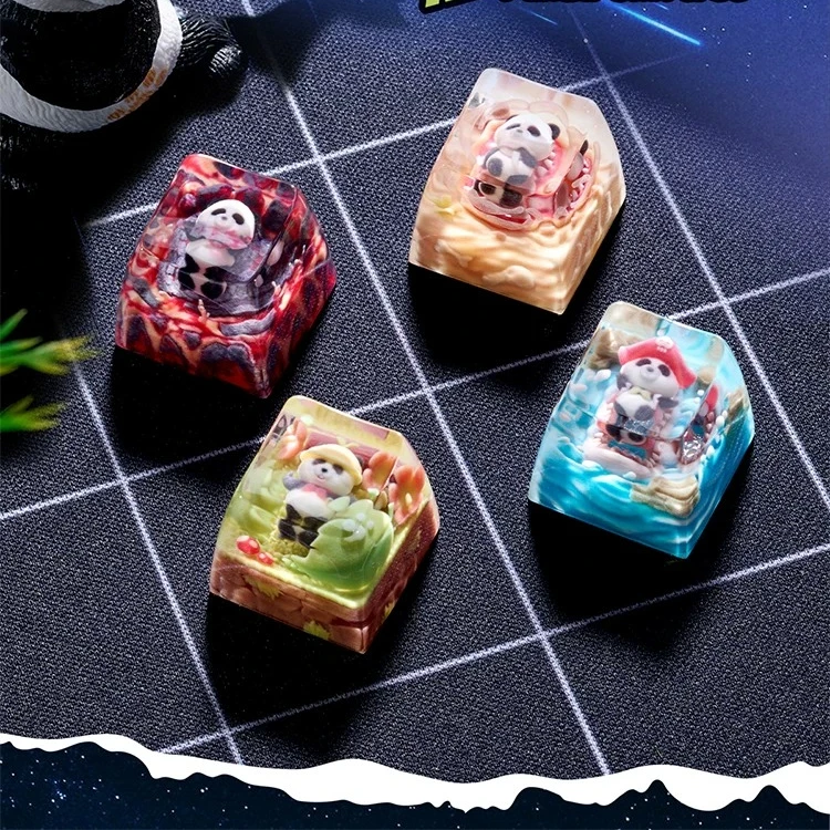 Panda Universe Anime Keycaps 3D Resin Artisan Keycaps Cherry Profile 3D Cherry Profile Custom Original Handmade Accessories DIY