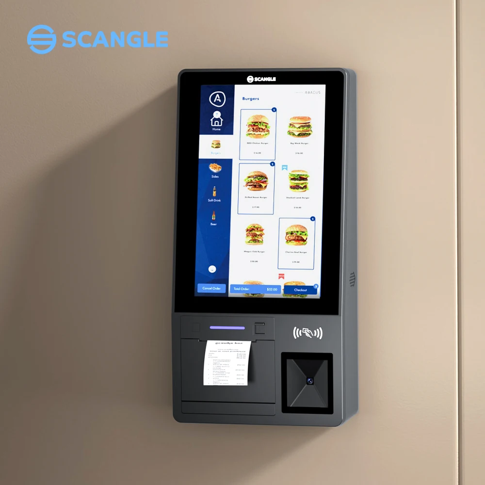All-in-One Wall-Mounted POS Kiosk For Restaurants & Supermarkets Self-Ordering & Checkout Machine