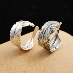 Ring Unisex 925 Sterling Silver Goro Takahashi Jewelry Feathers Woman Rings for Men Vintage Indian Style Adjustable Fine