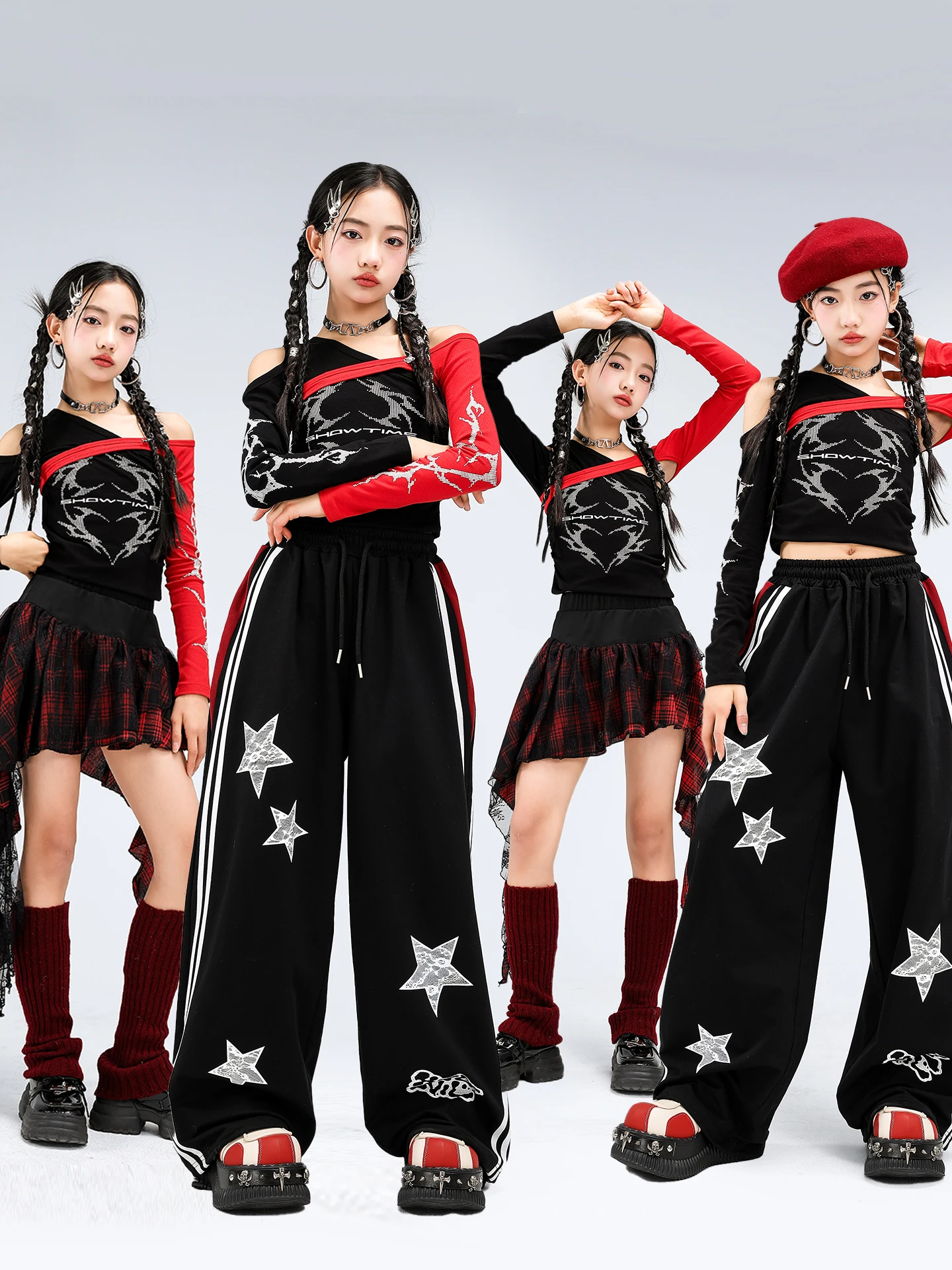 

Крутой джазовый танцевальный костюм для девушек в корейском стиле, одежда для выступлений, уличный танцевальный наряд, модный и стильный комплект для горячих девушек