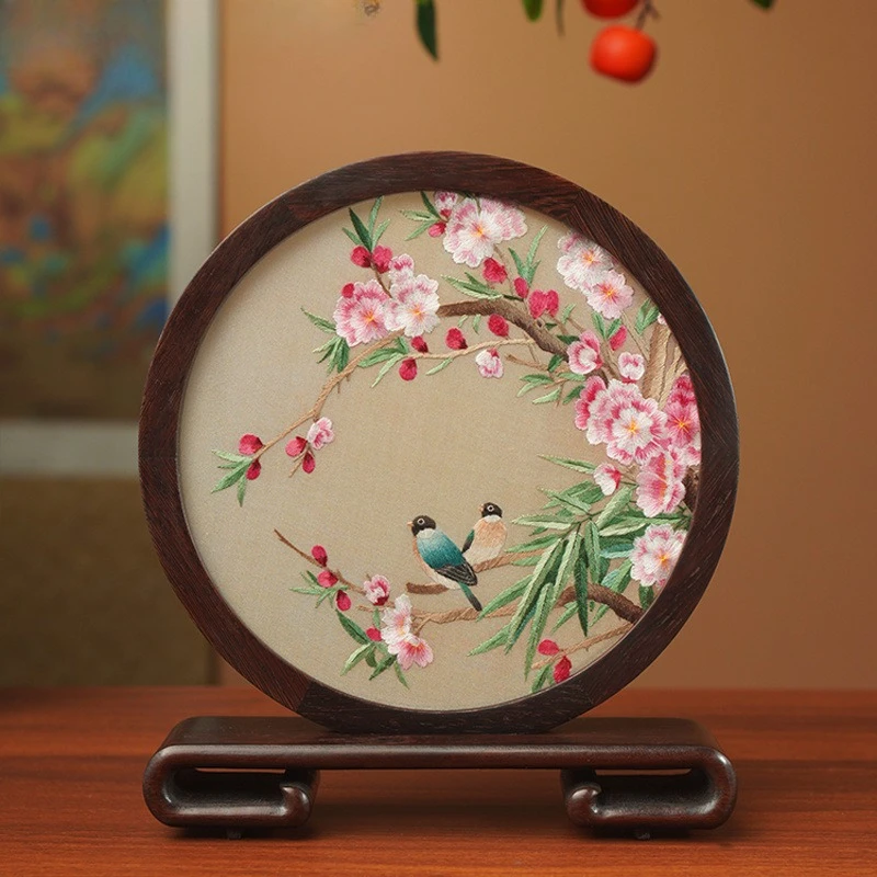 Suzhou Embroidery Double-sided Embroidery Ornament Handmade Embroidery Panda Table Chinese Style Special Gift