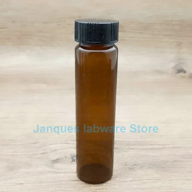 Laboratory Capacity 2/3/4/5/10/15/20/30/40/50/60ml Amber Glass Sample Bottle Brown Reagent Vial with Screw Plastic Cap