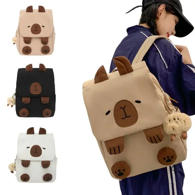 Cute Capybara Backpack for Girls Boys Elementary School Bag Kids Bookbag Travel Rucksack for Teenage Laptop Backpack Bag