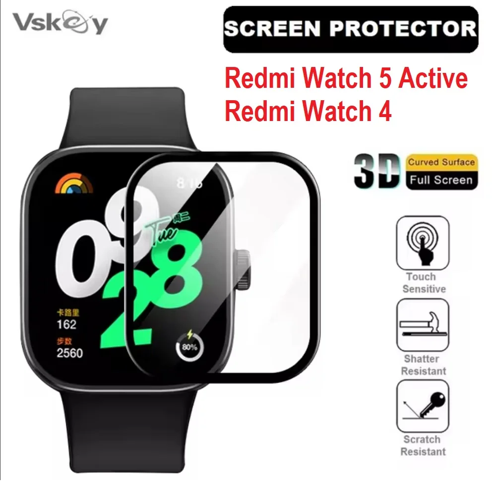 

100 шт. 3D изогнутая мягкая защитная пленка для экрана для Redmi Watch 5 Active/Redmi Watch 4 Smart Watch с полным покрытием Защитная пленка из PMMA