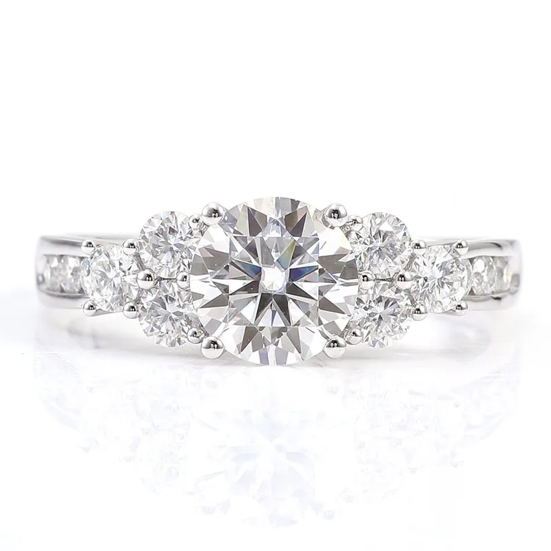 Provence 10K/14K/18K/PT950 Moissanite Promise Rings for Women Round Cut 1.5 Carat D Color VVS1 Luxury DIY Anniversary Rings