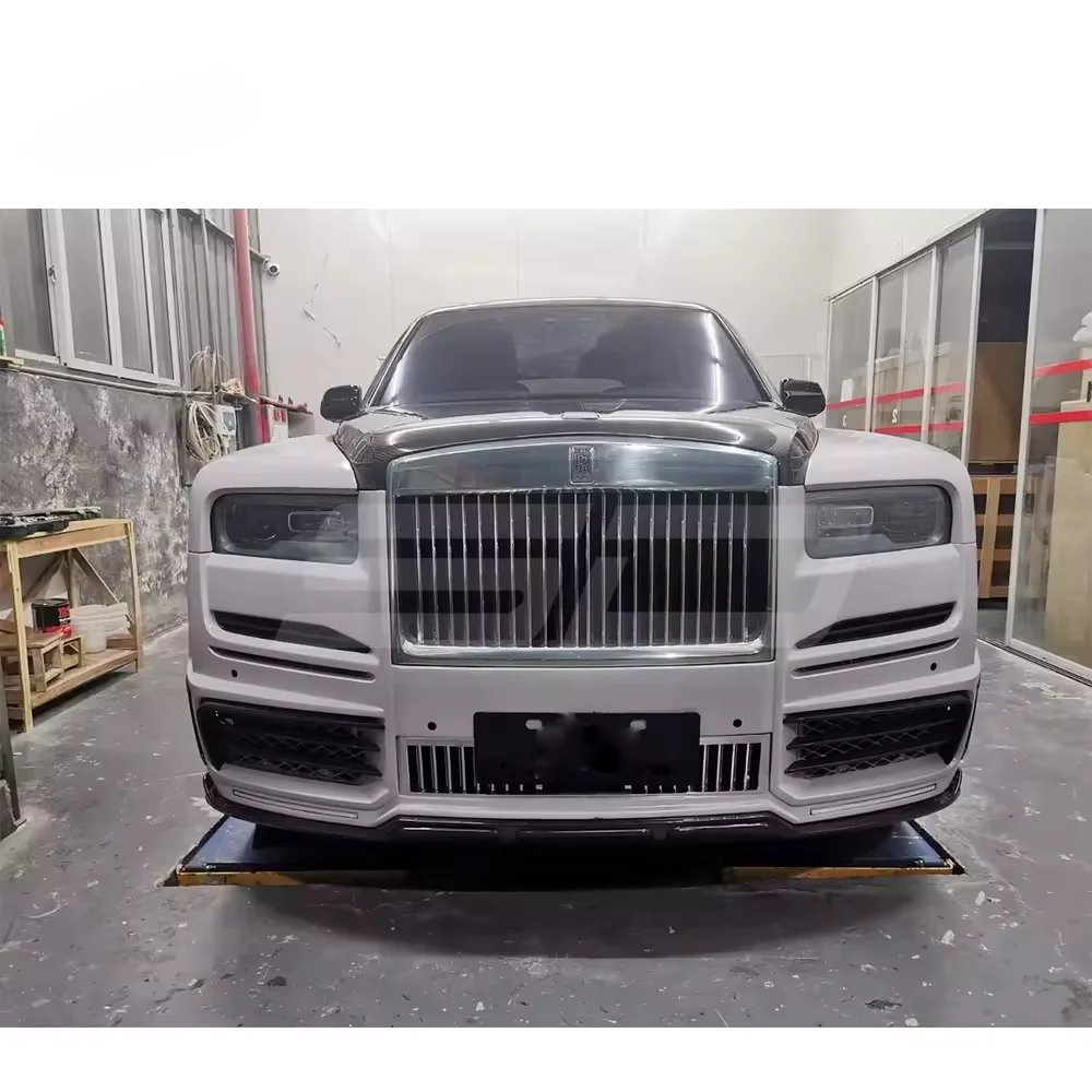 عالية الجودة MSY نمط ألياف الكربون الجاف الجسم أطقم الجبهة الشفاه الناشر الوفير المصدات التنانير الجانبية ل رولز رويس كولينان