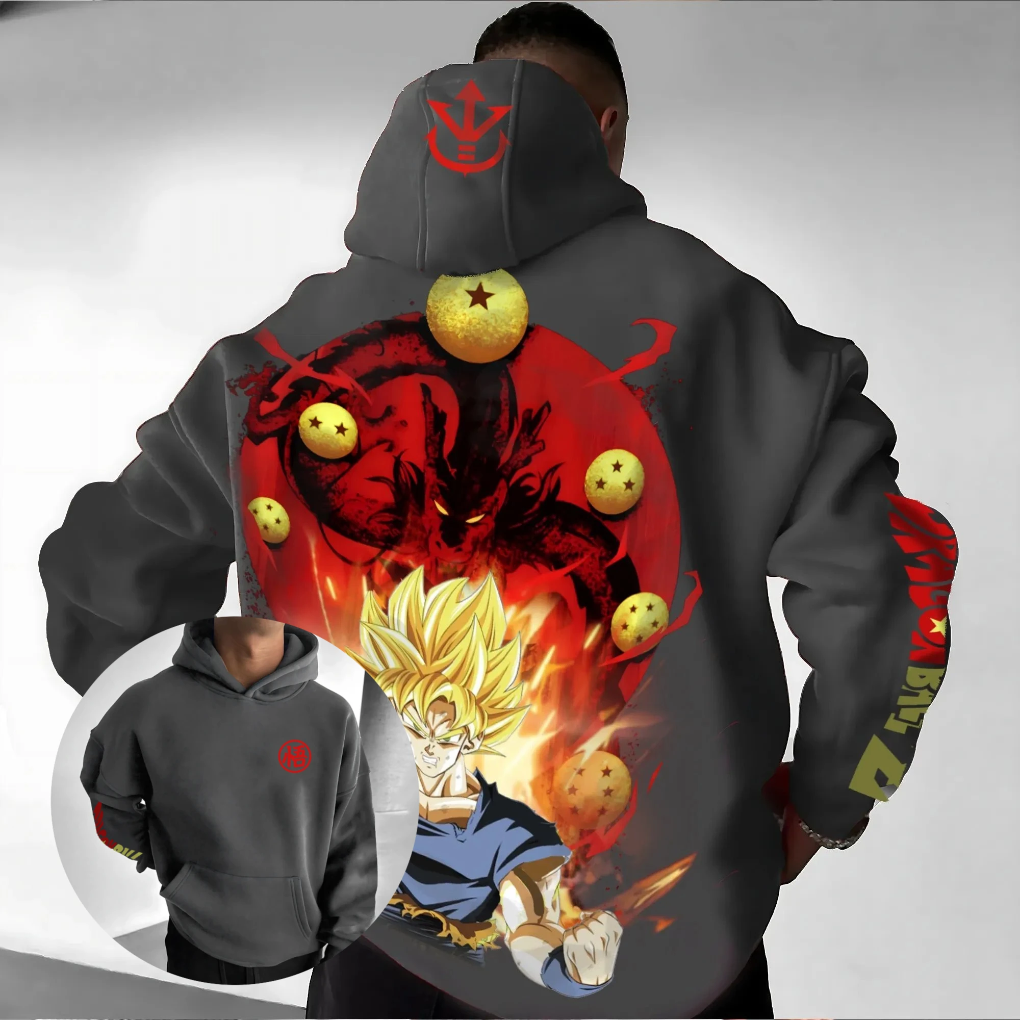 

Dragon Ball Goku Anime Hoodie Men Women Streetwear Casual Pullover Sweatshirt Spring Autumn Cotton Hooded Sweater Unisex Graphic