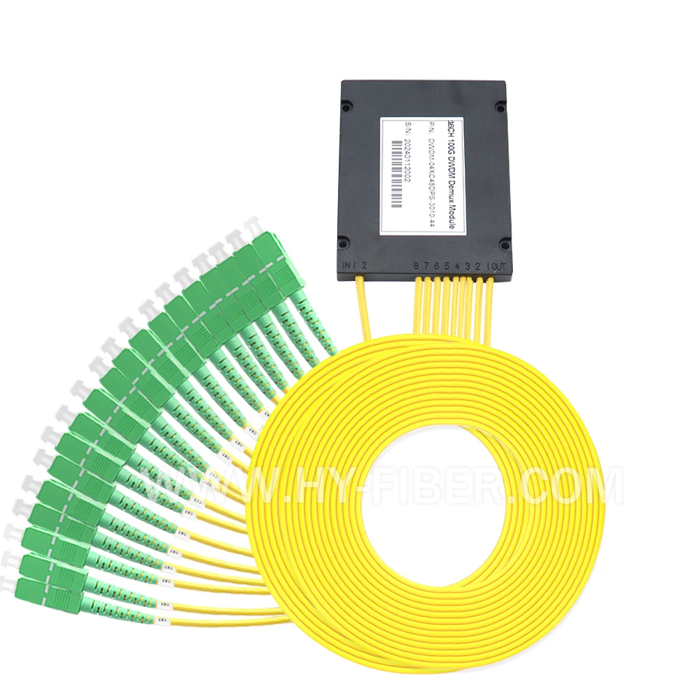 Single Fiber Wavelength Division Multiplexer with Connector SC/APC, DWDM Mux, Demux, 8 Channels, 100G