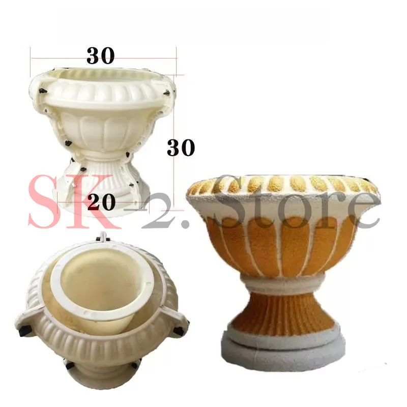 Flower pot mold pot cement mold concrete bonsai abrasive tool European flower pot grinding type bottom grouting hexagonal