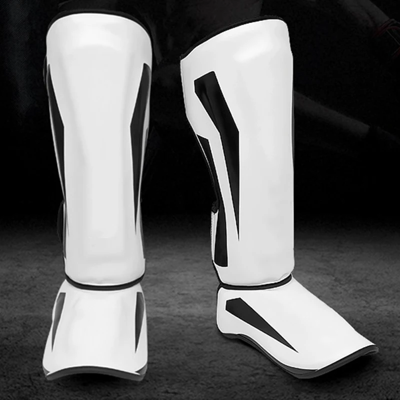 

Youth/Adult Muay Thai Kick Boxing MMA Grappling Instep Shin Guard Pads Karate Foot Shank Leg Protectors Ankle Support