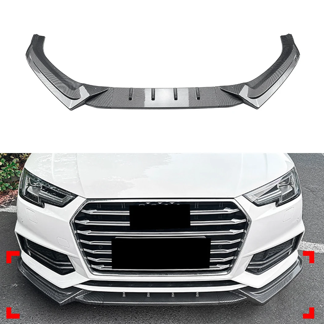 Car Front Bumper Lip Spoiler Diffuser Splitters Body Kit Aprons Cover Guard Trim For Audi A4 B9 Sline 2017 2018 2019