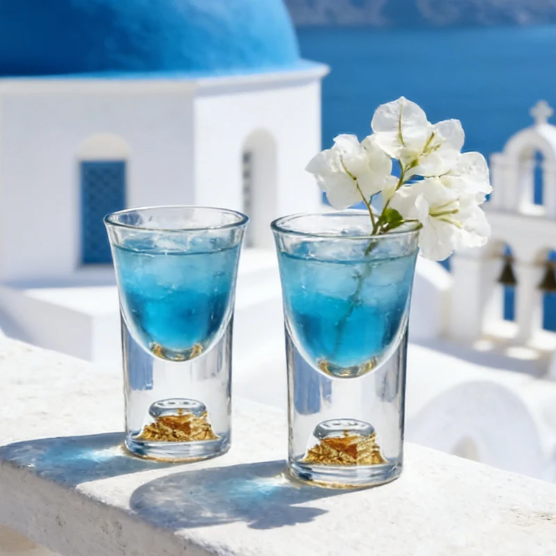 

Deluxe Transparent Whiskey Glass Creative Designed Glass Cup Cocktail Glass Exquisite Gold Foil Wine Glass Suitable for Gifting